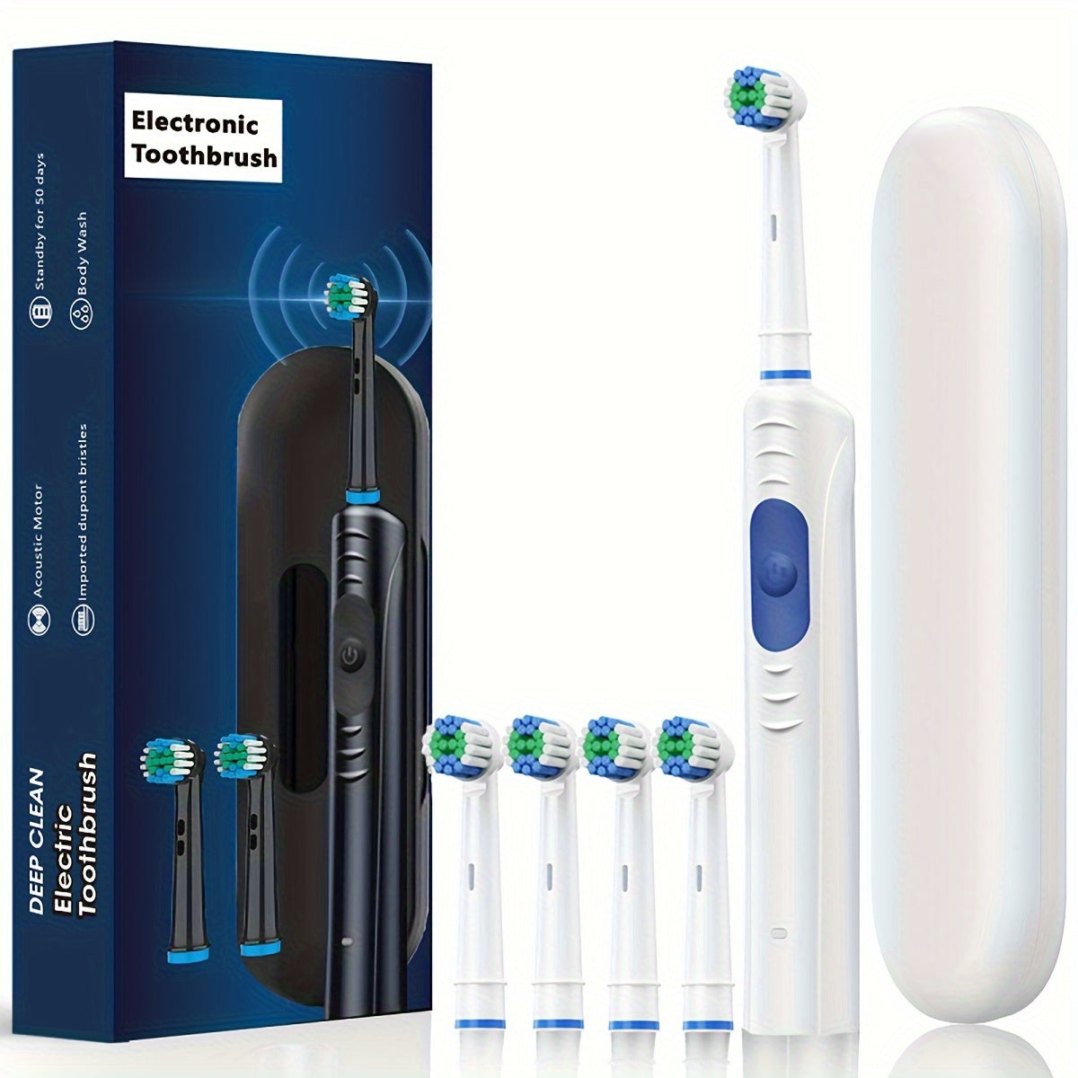 Rechargeable Automatic Electric Toothbrush – Deep Cleaning for Adults & Students