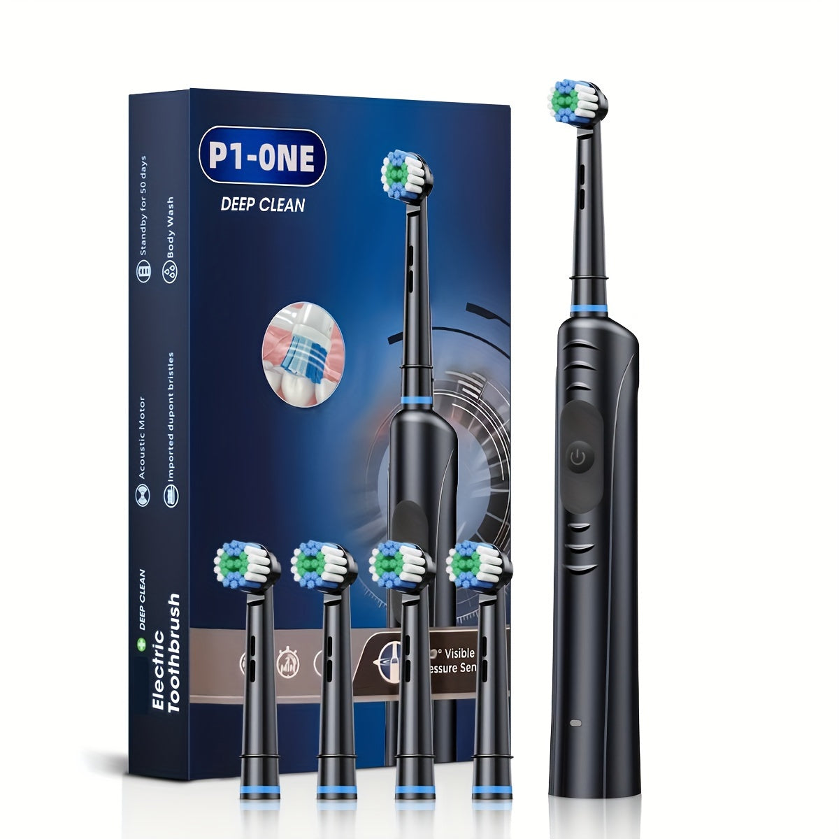 Rechargeable Automatic Electric Toothbrush – Deep Cleaning for Adults & Students